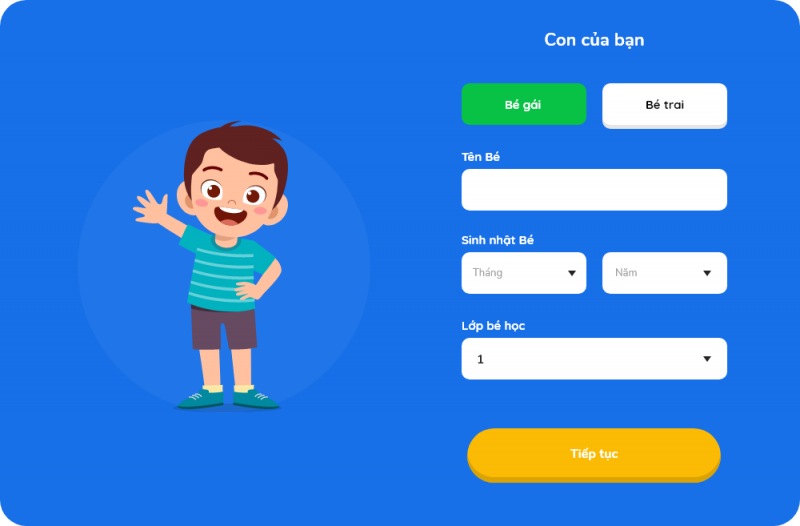 Điền thông tin của con