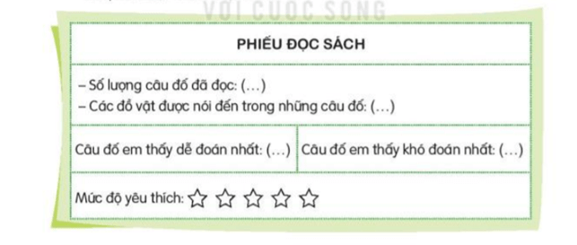 Phiếu đọc sách Ngày em vào Đội